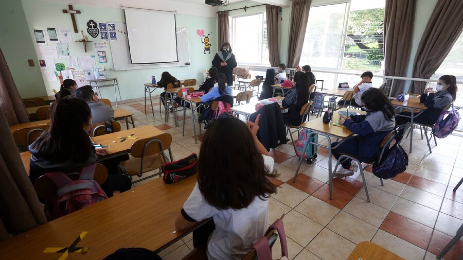 Niños en una sala de clases.