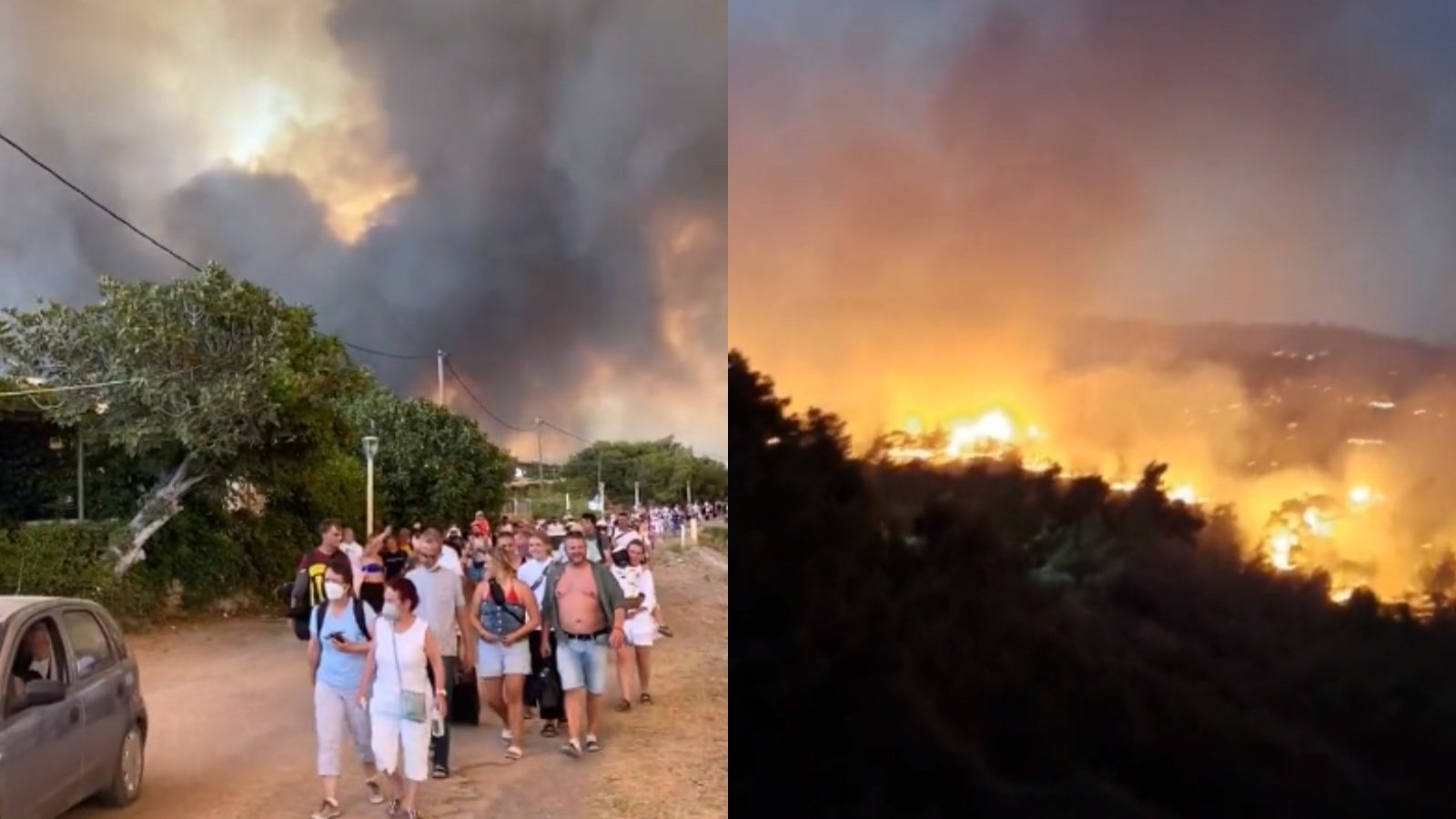 "Éxodo en Grecia": Miles de turistas son evacuados tras gran incendio en la isla de Rodas