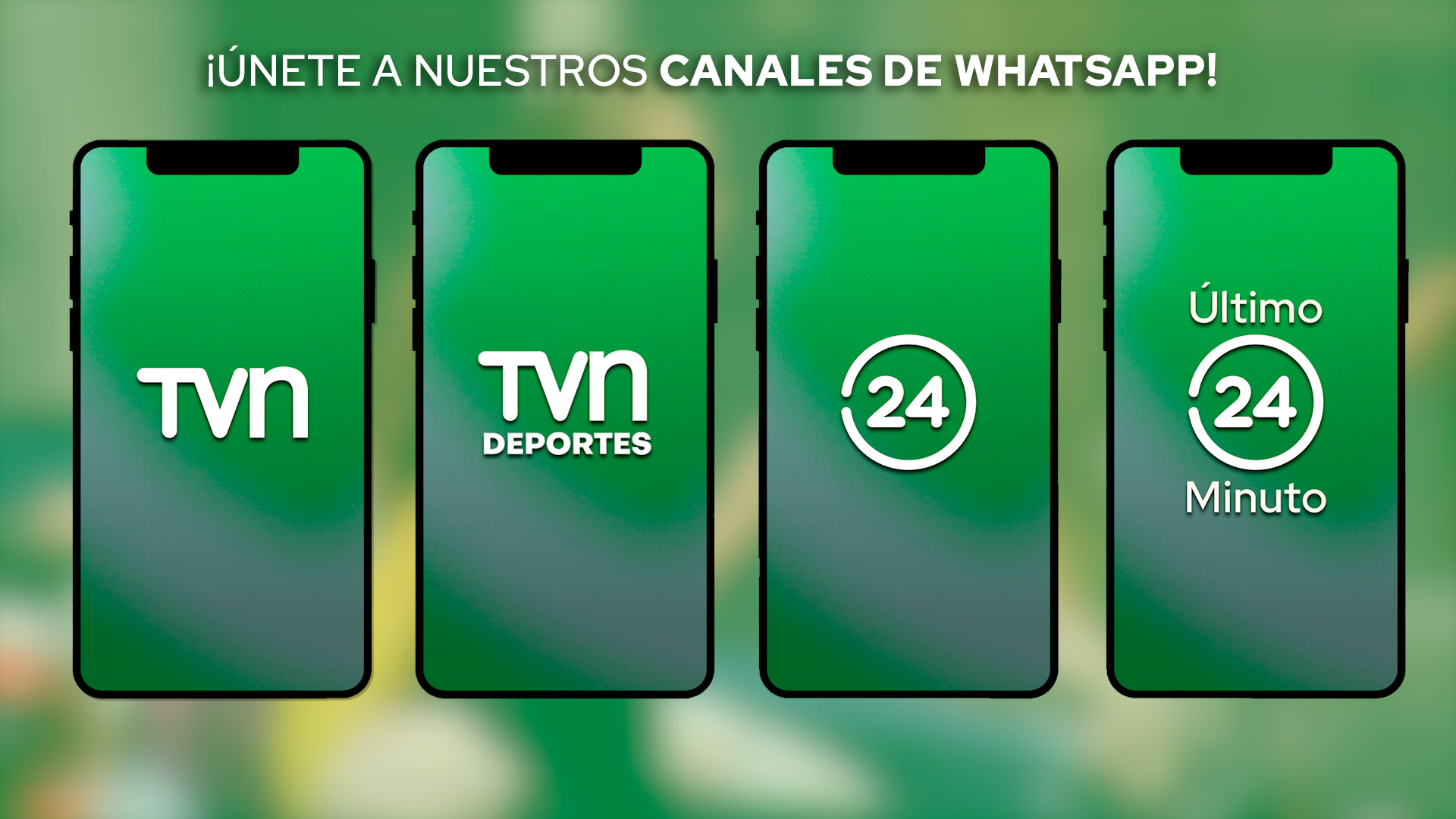 Canales de WhatsApp 24 Horas y TVN.