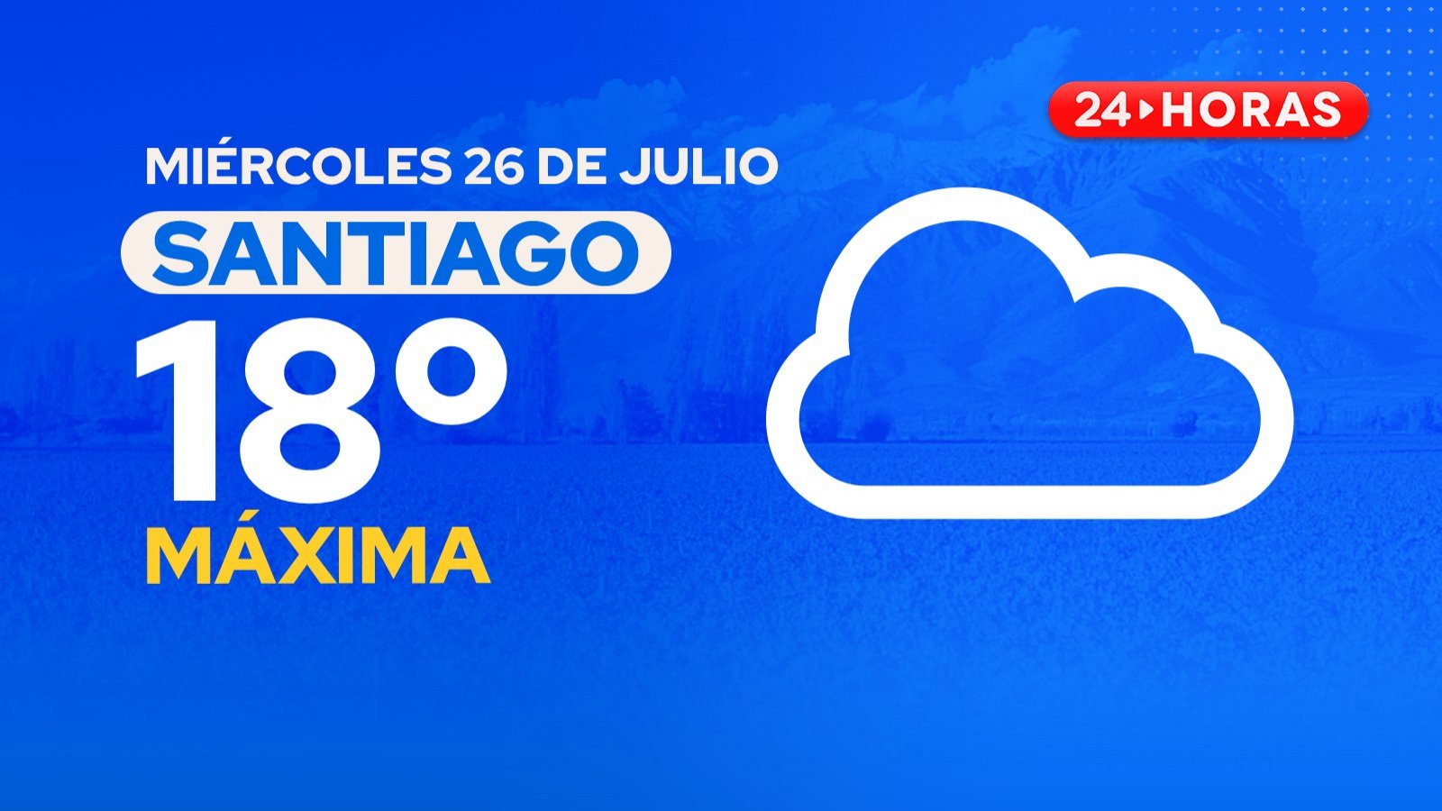El tiempo en Santiago: miércoles 26 de julio 2023