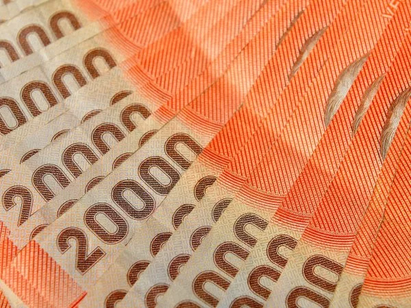 Billetes de 20 mil pesos.