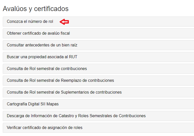 SII. Conozca número de rol. 