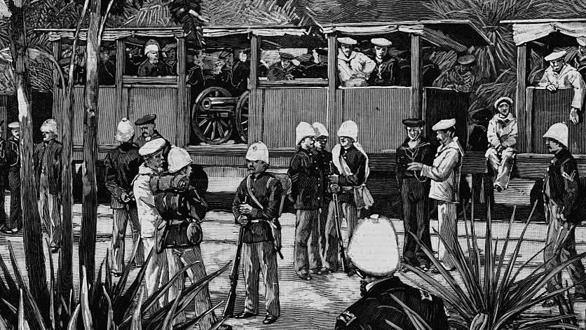 Ilustración de una expedición naval de EE.UU. al istmo de Panamá