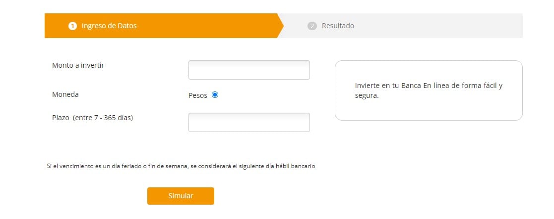 Depósito a plazo. BancoEstado.