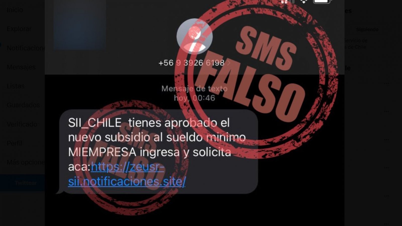 SII. SMS falso. 
