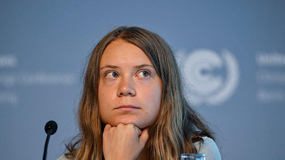 Greta Thunberg en una cumbre de cambio climático en Bonn