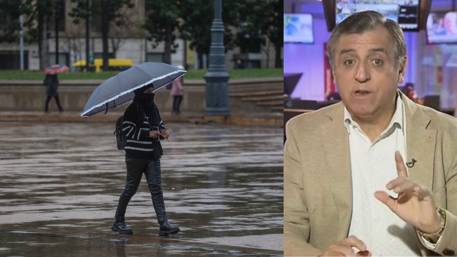 Ivan Torres y lluvia en Santiago