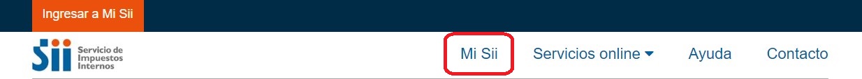 Sitio web. SII. 