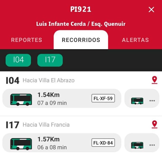 Sistema Red. App. Buses. 