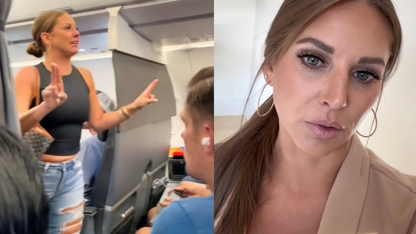 Mujer viral gritando en avión