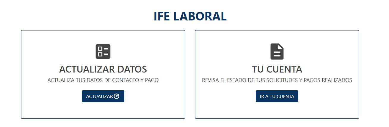 Captura del sitio del IFE Laboral.