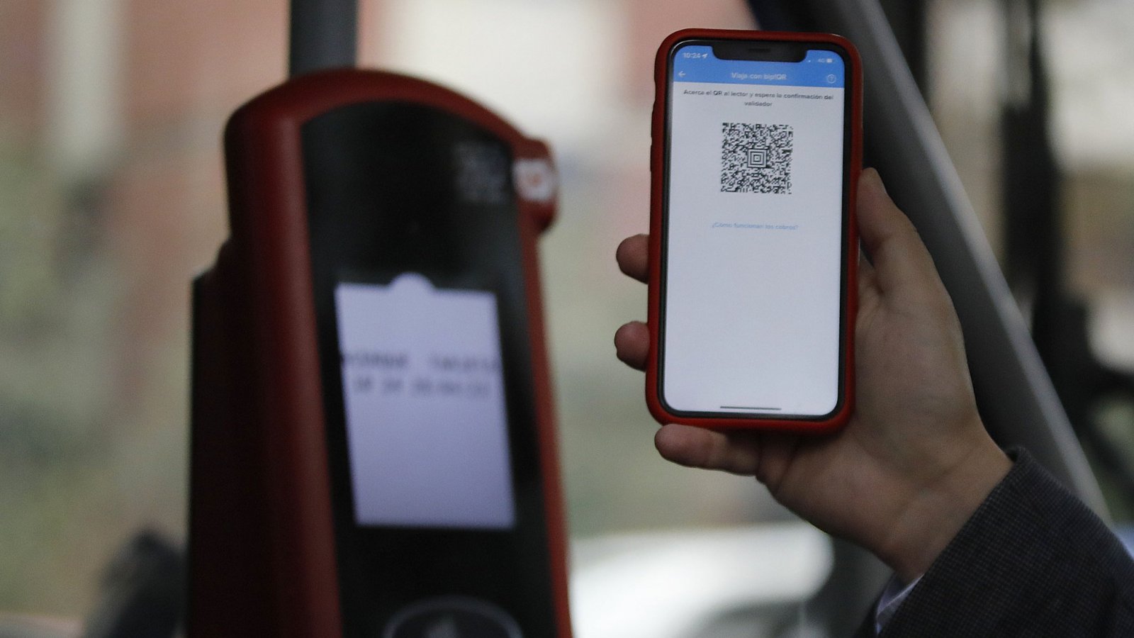 Código QR para transporte público.