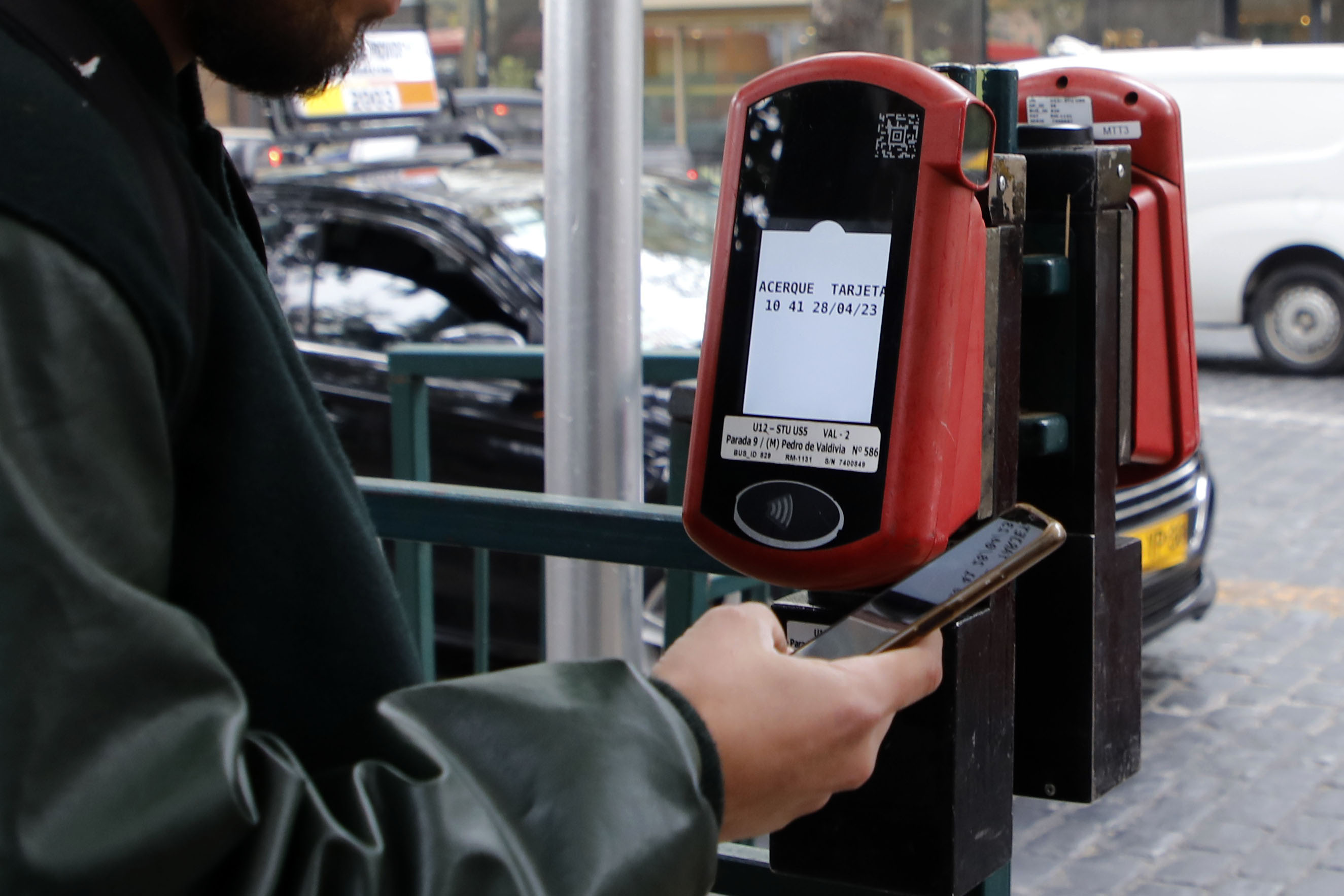 Codigo QR en transporte publico.