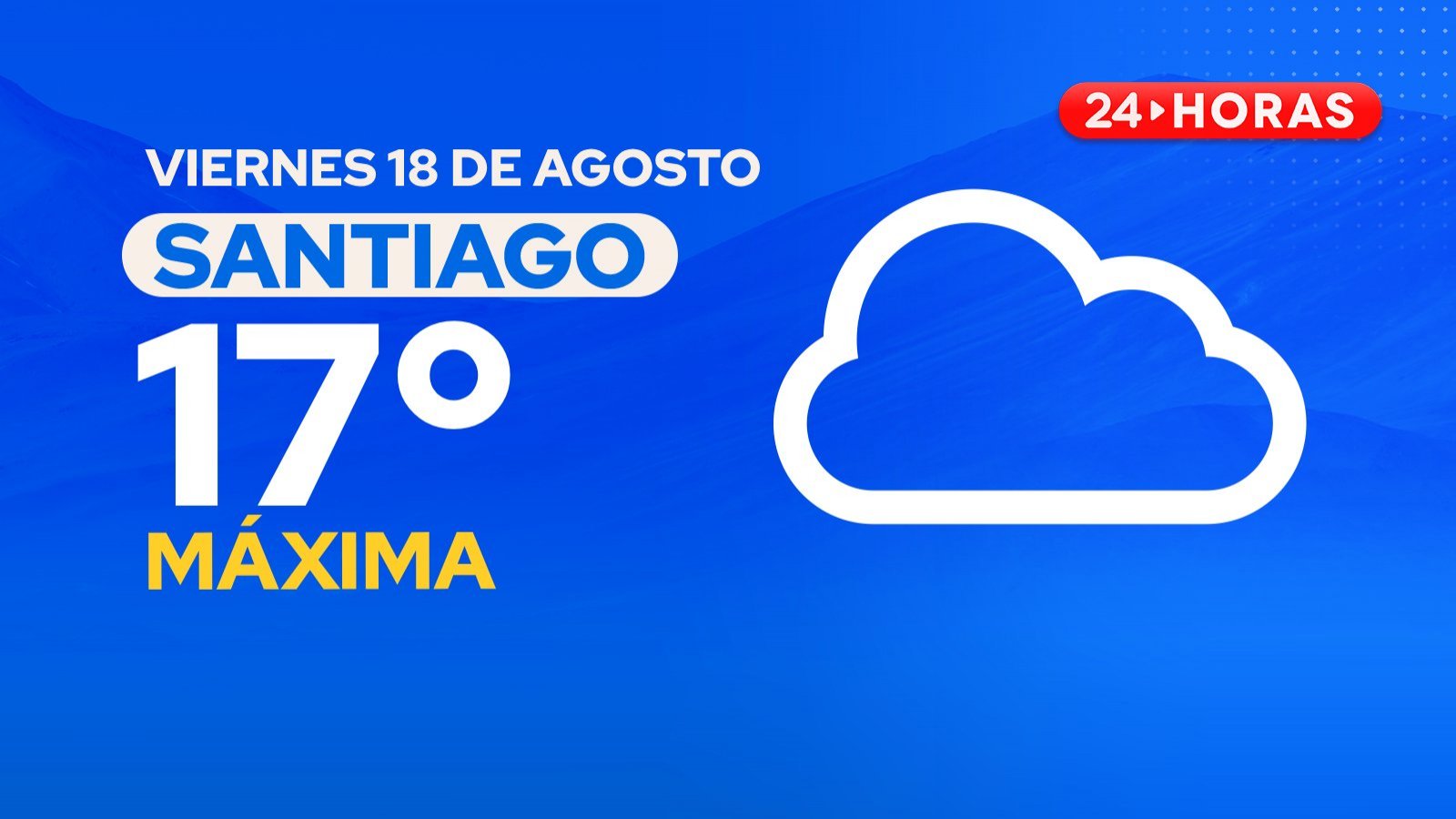 El tiempo en Santiago: viernes 18 de agosto 2023