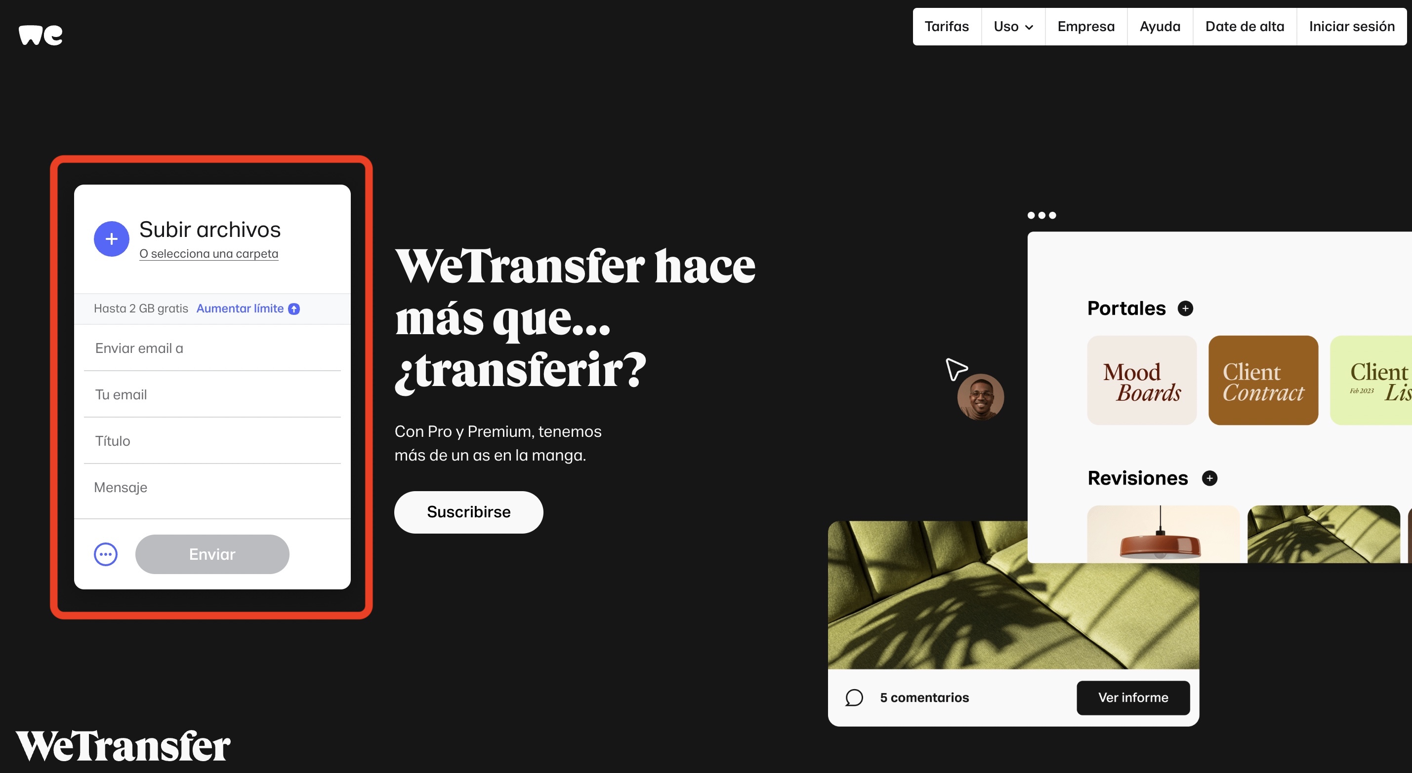 WeTransfer web