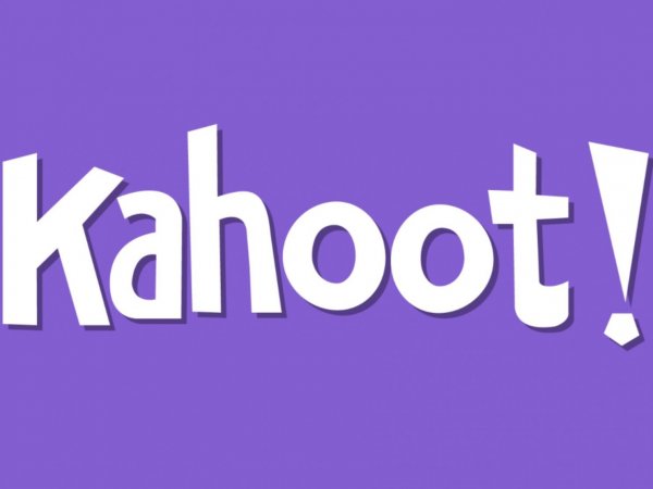 Estudiante en computador y logo Kahoot!