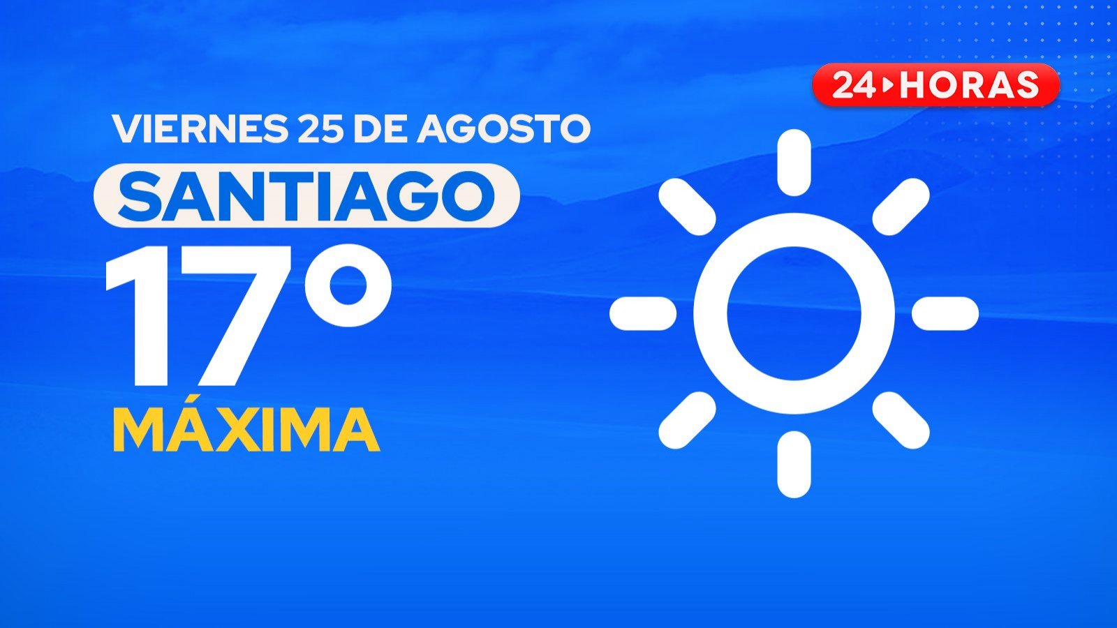 El tiempo en Santiago: viernes 25 de agosto 2023