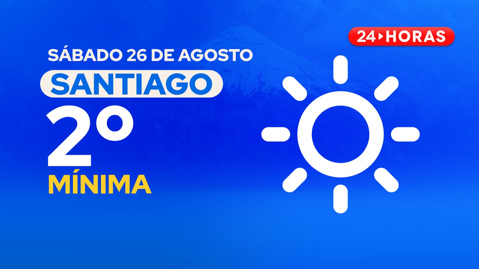 El tiempo en Santiago: sábado 26 de agosto 2023