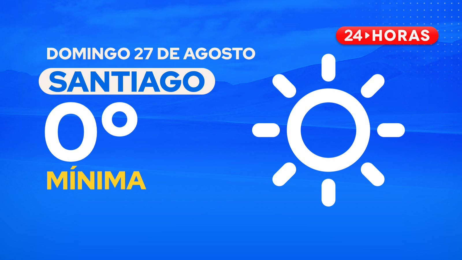 El tiempo en Santiago: domingo 27 de agosto 2023