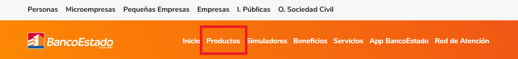 Sitio web de BancoEstado.