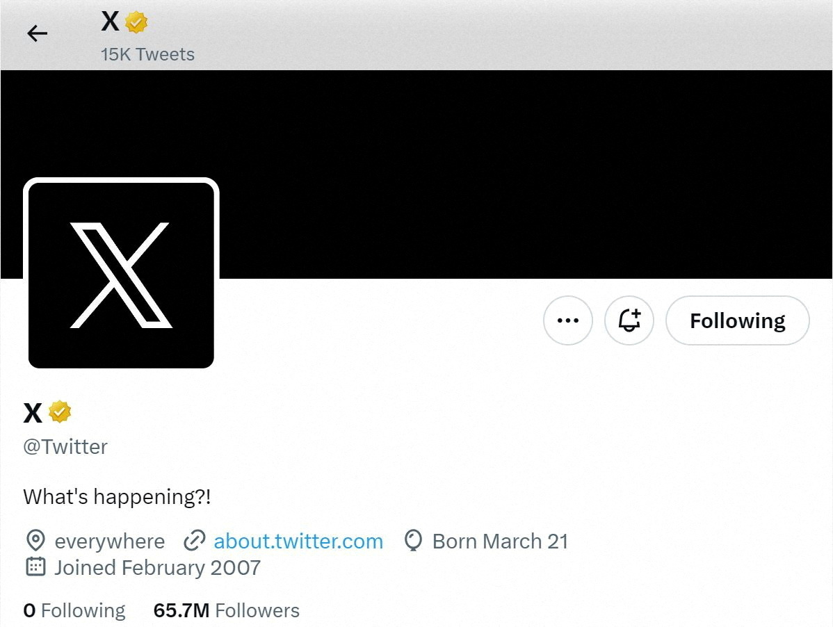 Cuenta oficial de X, ex Twitter