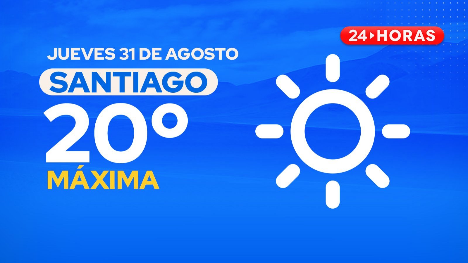 El tiempo en Santiago: jueves 31 de agosto 2023