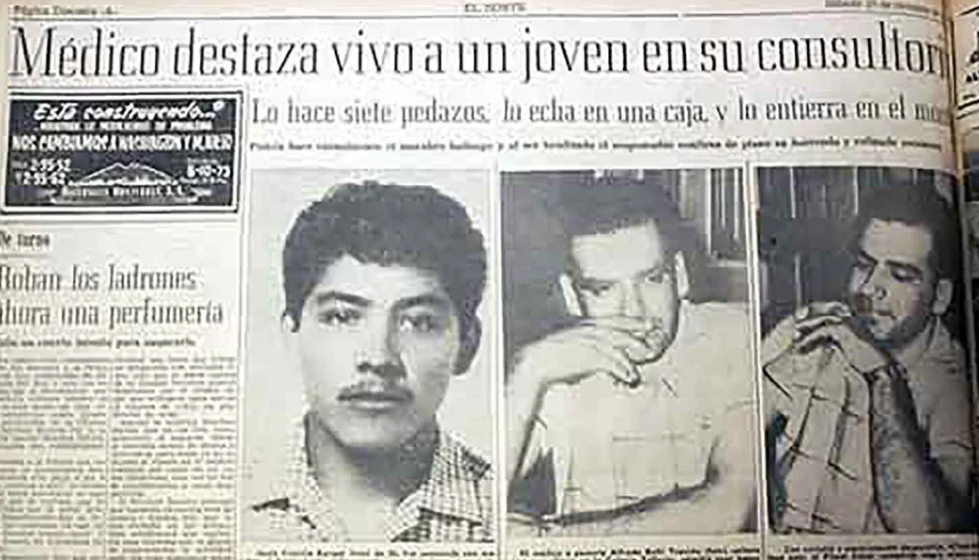 Una página del diario El Norte con la noticia del asesinato de Jesús Castillo
