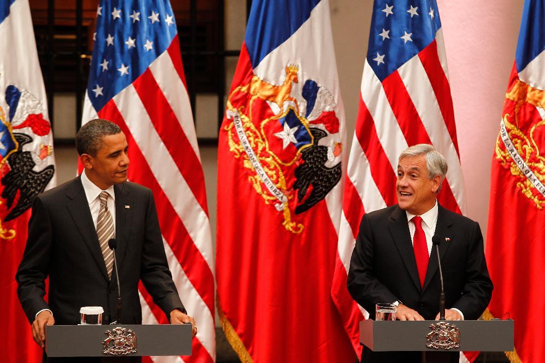 Barack Obama y Sebastián Piñera en Chile, marzo de 2011