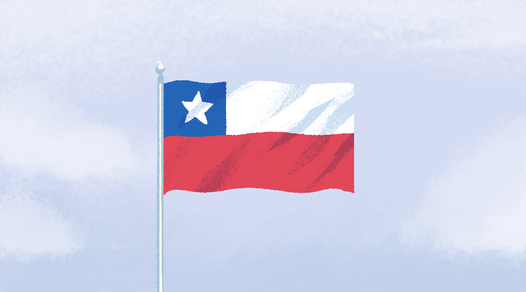Bandera de Chile. Fiestas Patrias 2023.
