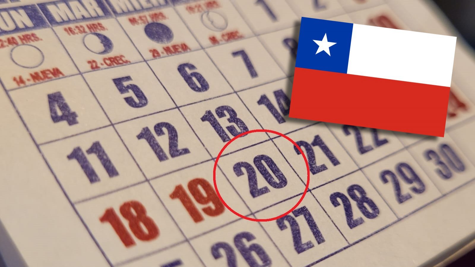 Feriados en Chile. Calendario de feriados. 