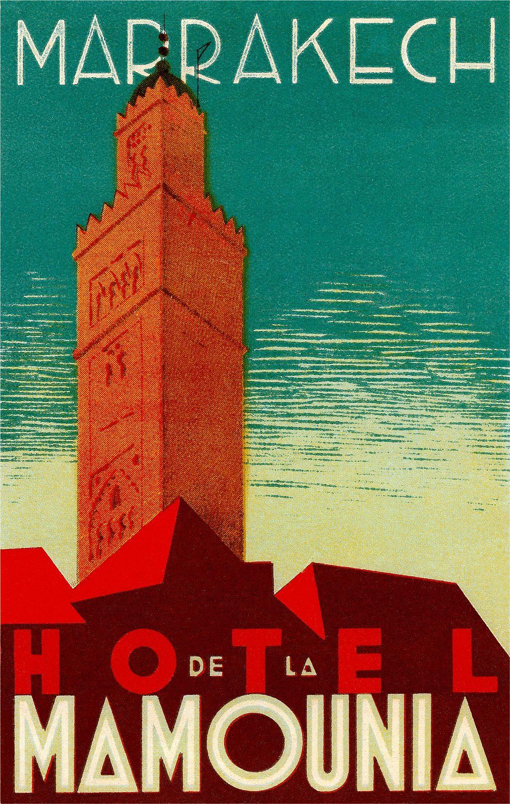Afiche del hotel de los años 30