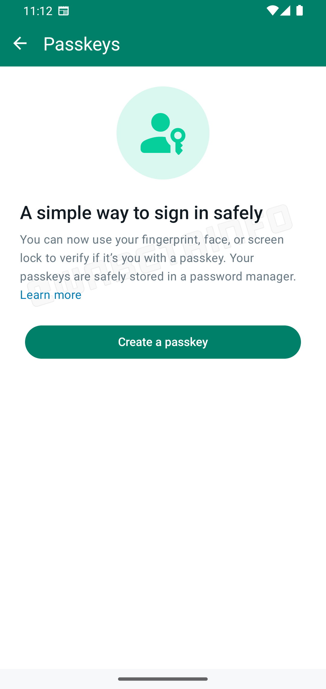 Configurar passkeys en WhatsApp