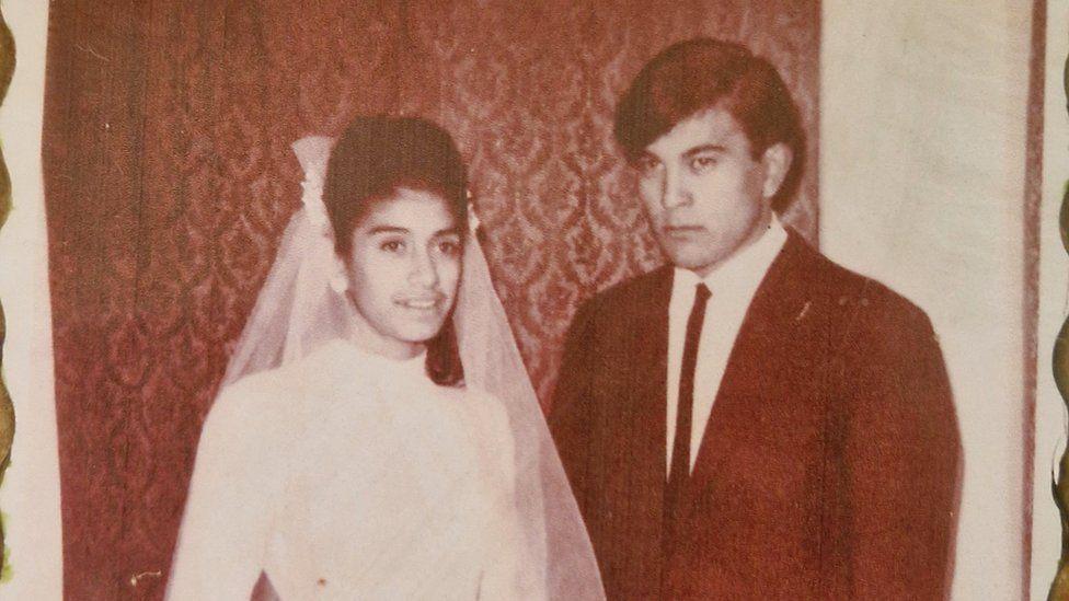 Mario y Tití Bracamonte el día de su casamiento.