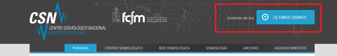 Centro Sismológico Nacional. Últimos Sismos. 