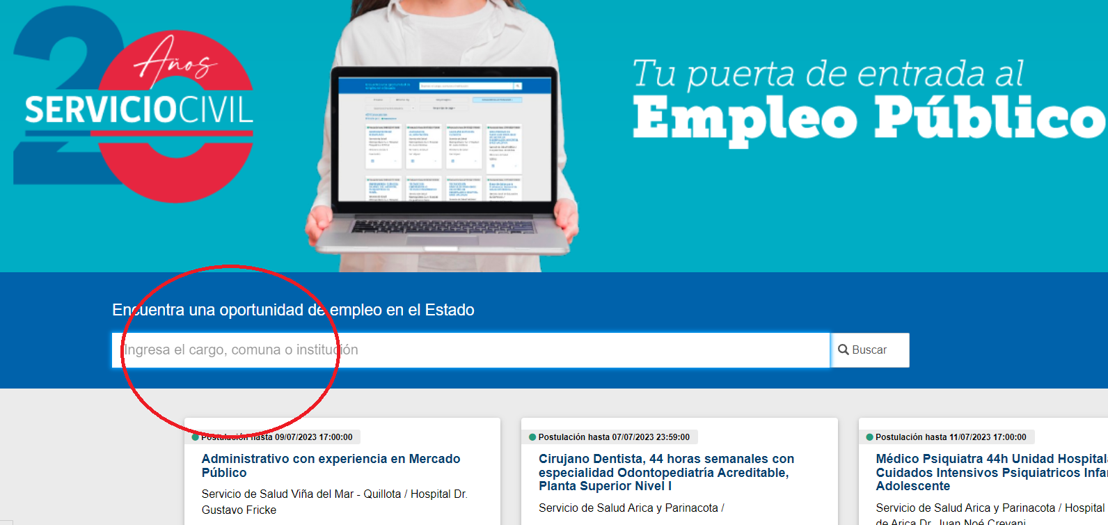 Empleos Públicos. Buscador de empleo. 