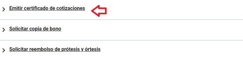 Fonasa. Emitir certificado de cotizaciones. 