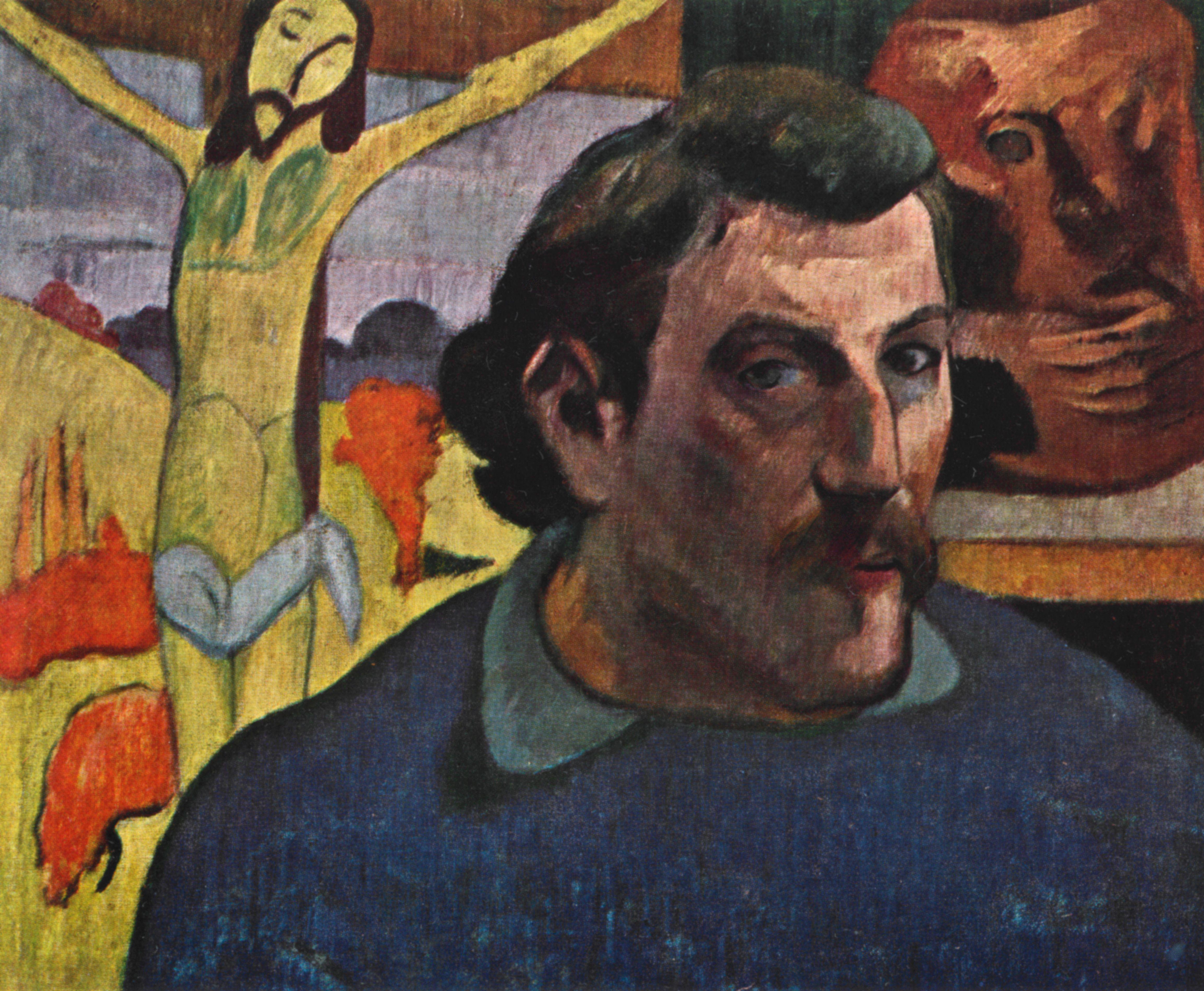 Autorretrato con Cristo amarillo de Paul Gauguin