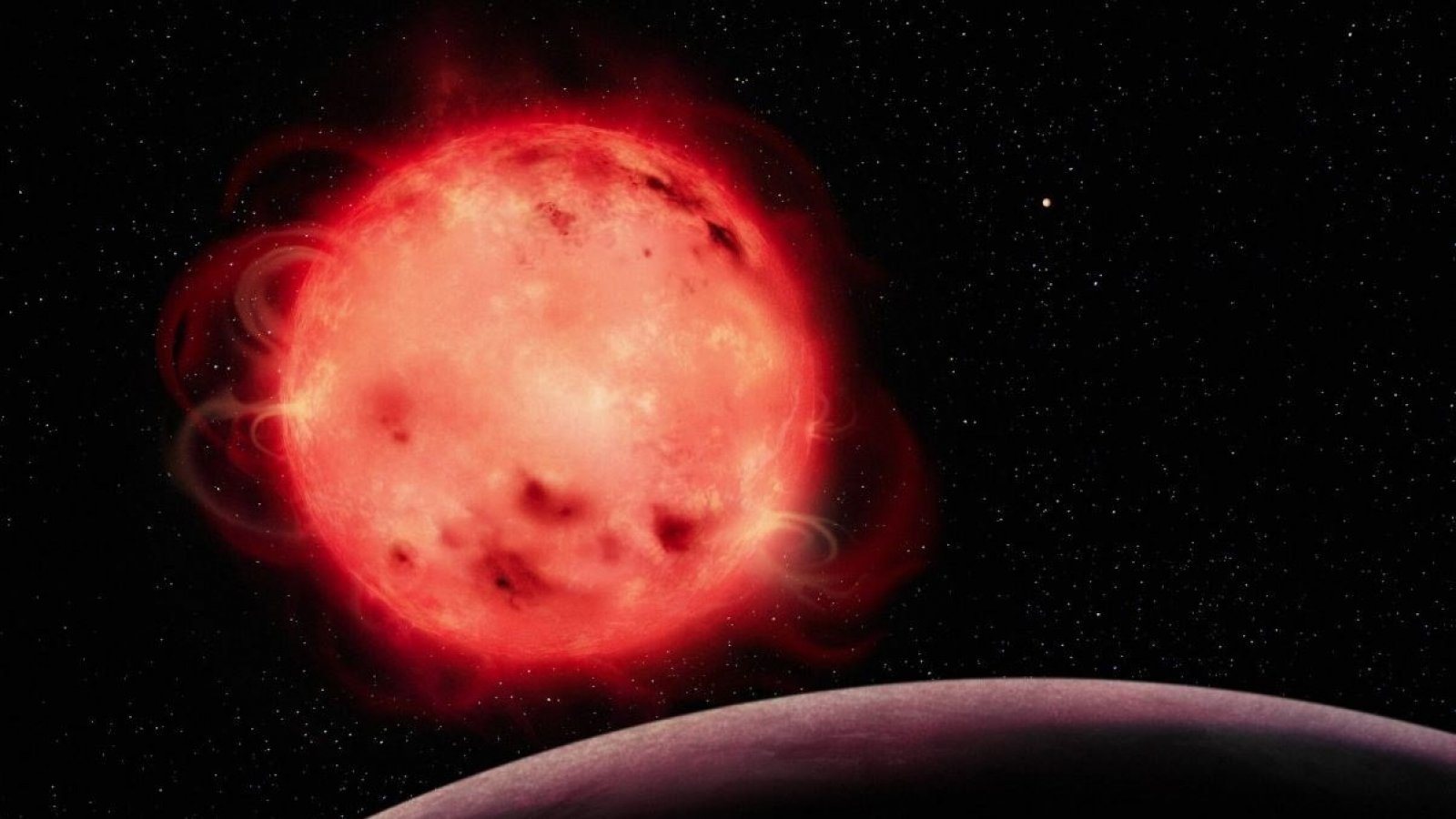 Representación estrella enana roja TRAPPIST-1. James Webb.