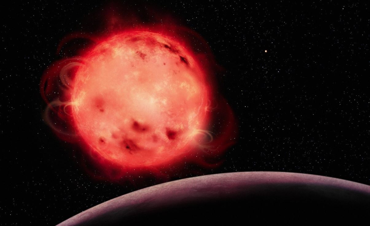 Representación artística de la estrella enana roja TRAPPIST-1.