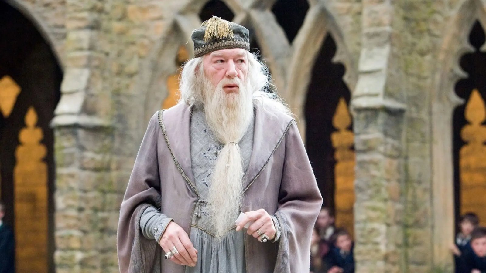 Michael Gambon como Albus Dumbledore en Harry Potter.