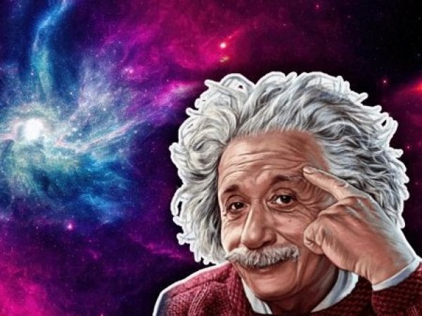 Albert Einstein in space. Antimatter study.
