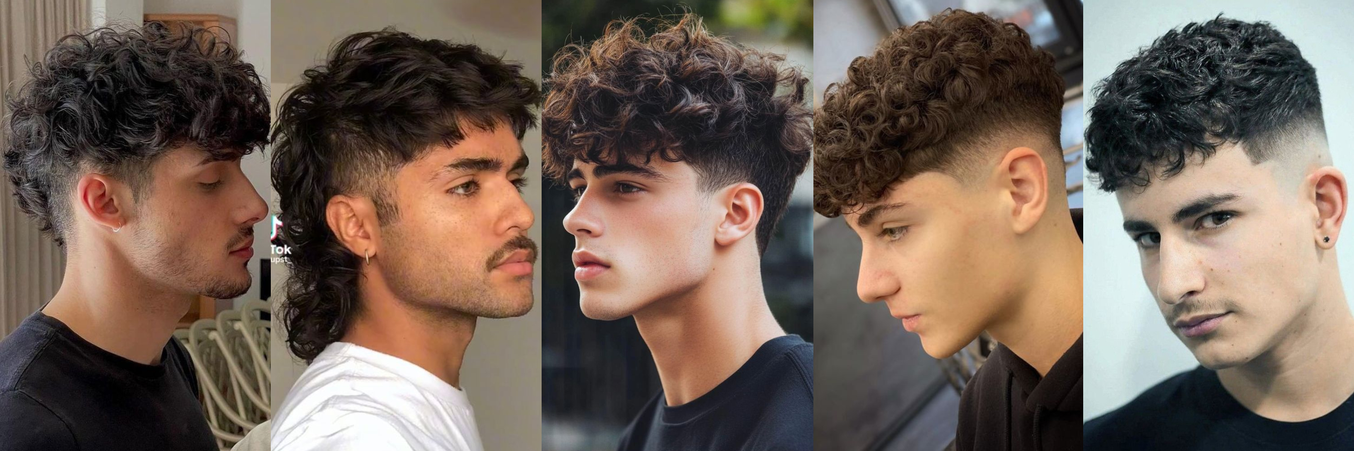 Corte mullet rizado largo con taper