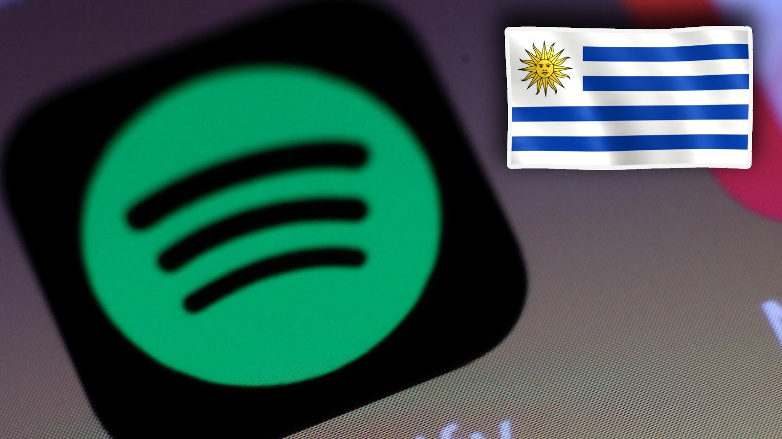 Spotify y bandera de Uruguay.