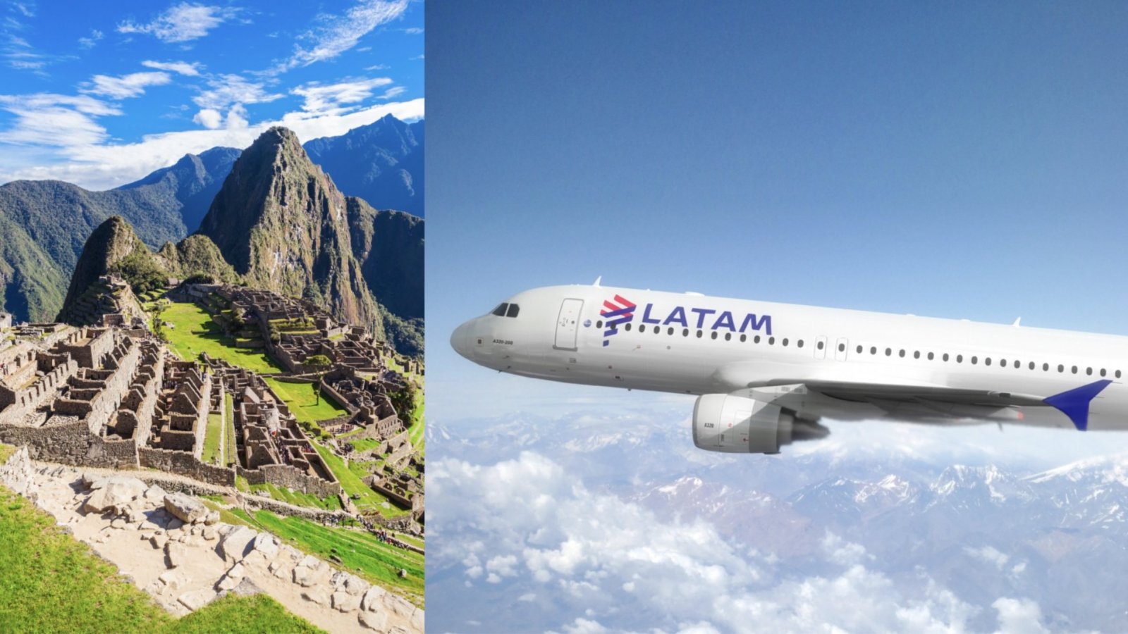 Machu Picchu. Avión LATAM Airlines.