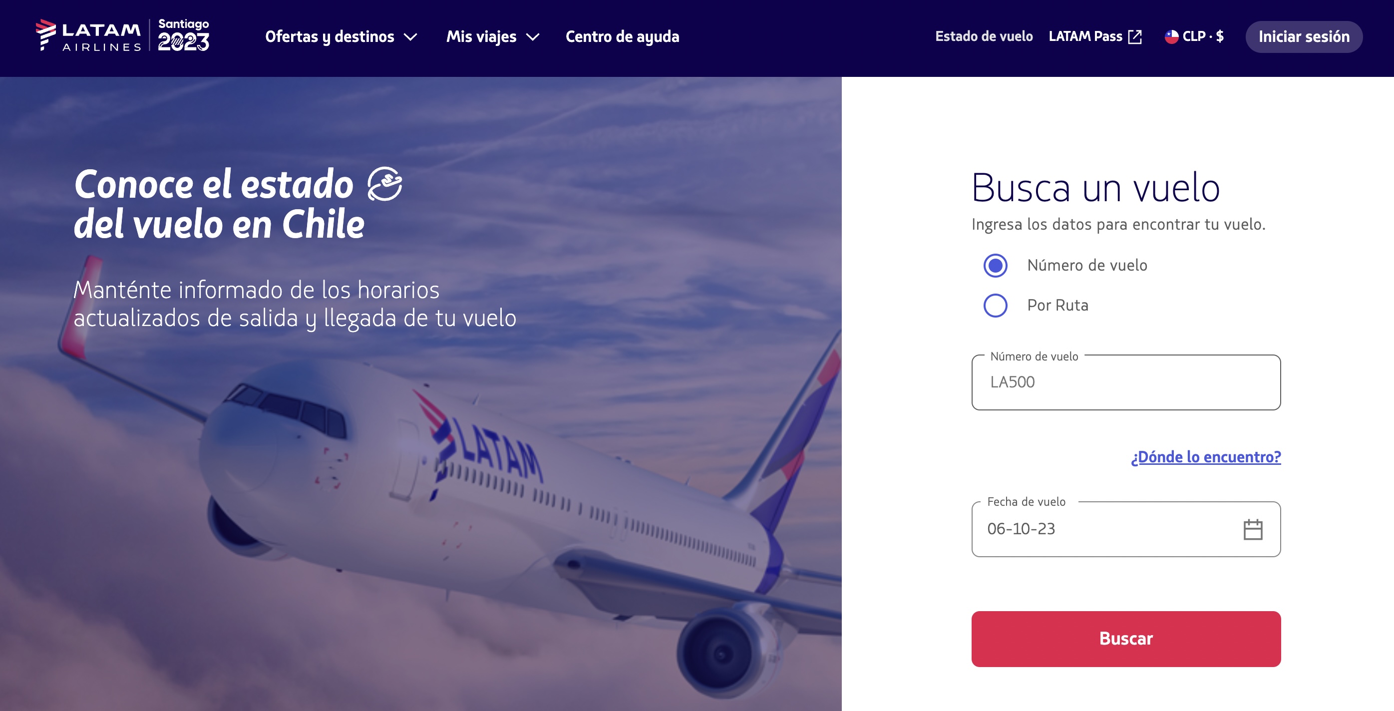 LATAM revisa el estado de tu vuelo