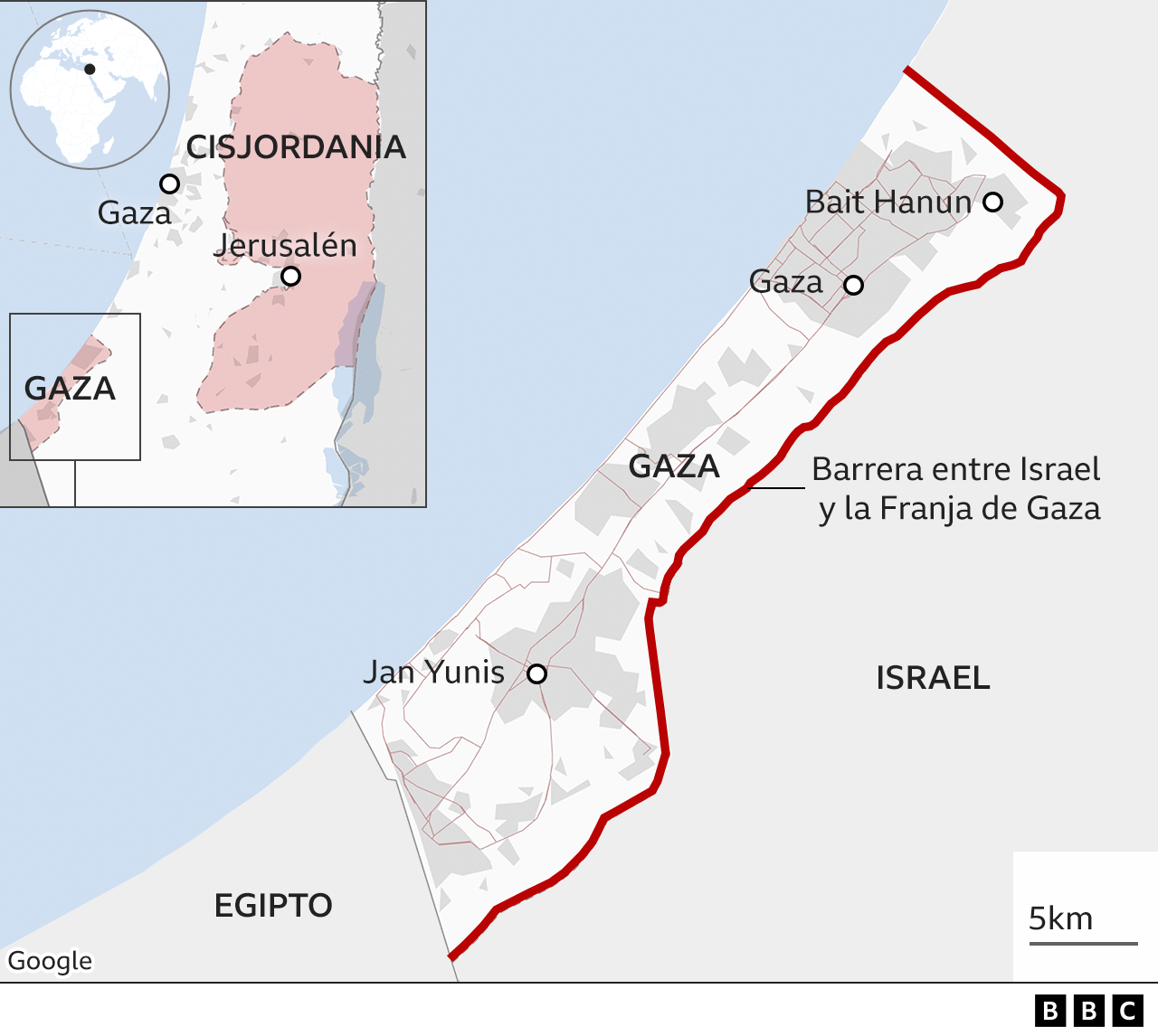 Mapa Gaza