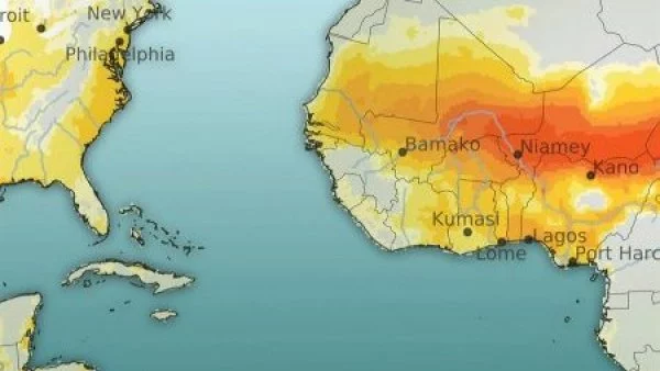 Cambio climático representado en un mapa.