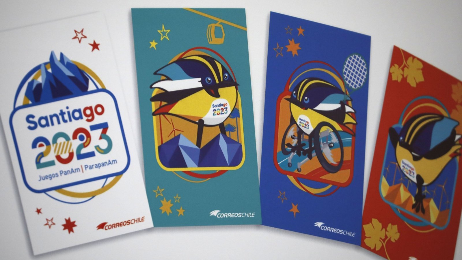 Sellos postales de CorreosChile para los Juegos Panamericanos y Parapanamericanos 2023.