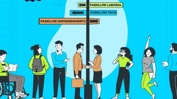 Afiche feria laboral y emprendimiento 2023