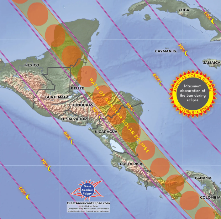 Eclipse solar 14 de octubre. NASA.